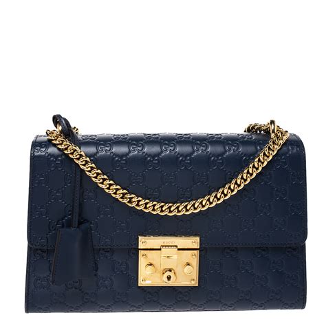 navy gucci shoulder bag|gucci genuine leather handbags.